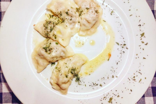 Pierogi z polędwiczką wieprzową i bakłażanem