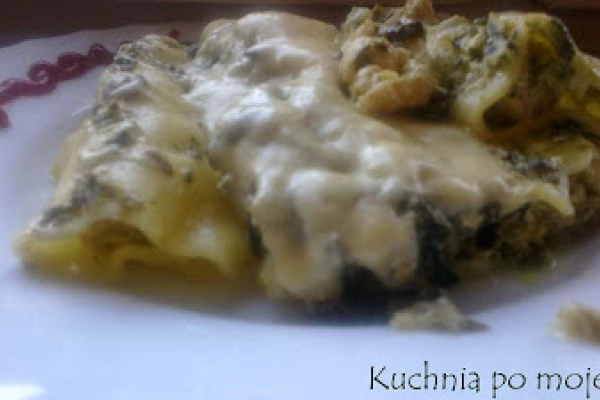 Makaronowe inspiracje, czyli cannelloni nadziewane kurczakiem zapieczone pod szpinakiem