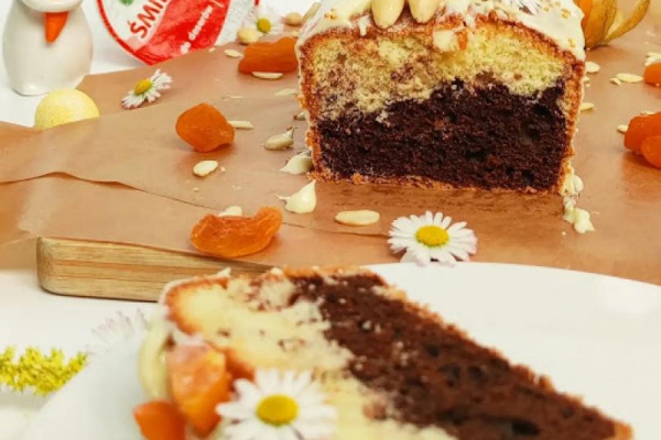 Babka z kakao i białą czekoladą