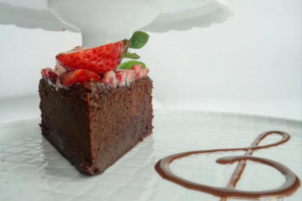 Brownie z truskawkami