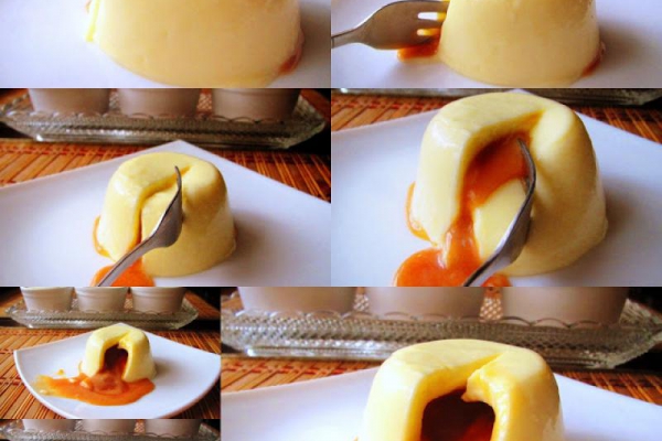 Waniliowa Panna Cotta z Płynnym Toffee w Środku