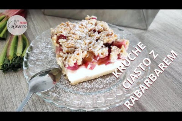 Kruche ciasto z budyniem i rabarbarem