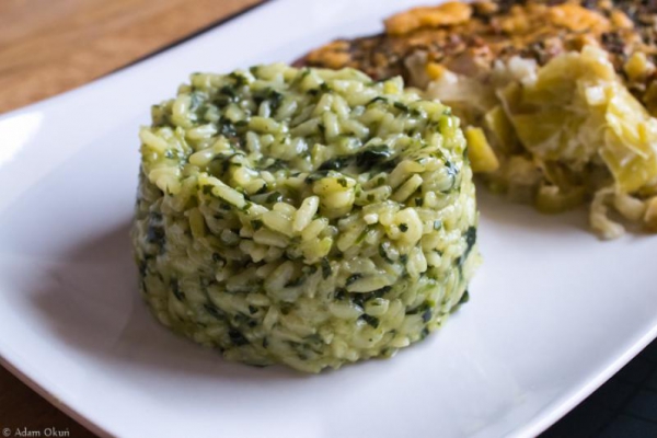 Risotto z szafranem i szpinakiem
