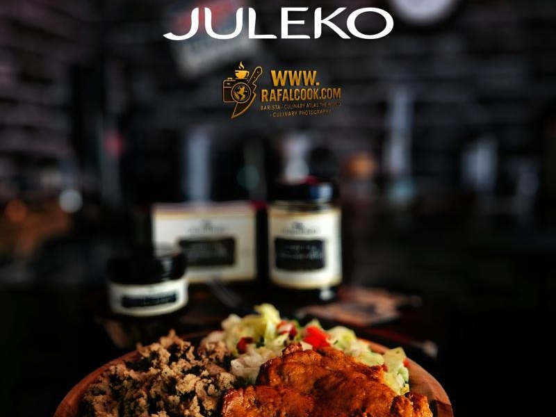 Karkówka z purée z czarnym czosnkiem Juleko