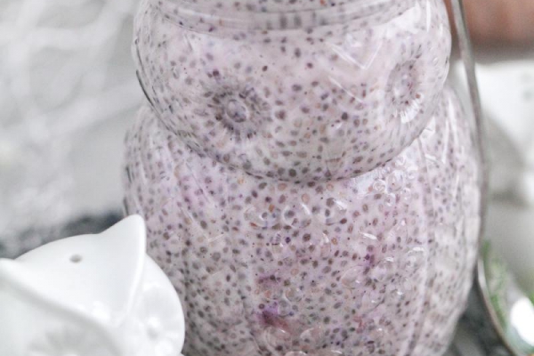Peanut butter and jelly chia pudding