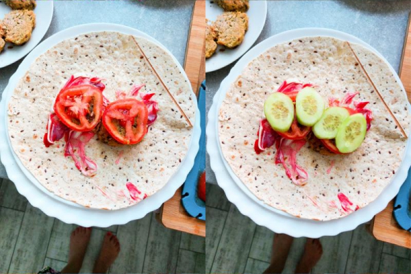 Tortilla z kotletem mielonym