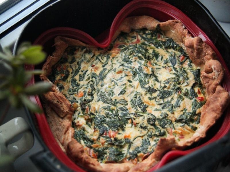 Tarta ze szpinakiem z airfryer