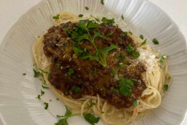 Spaghetti z sosem grzybowy