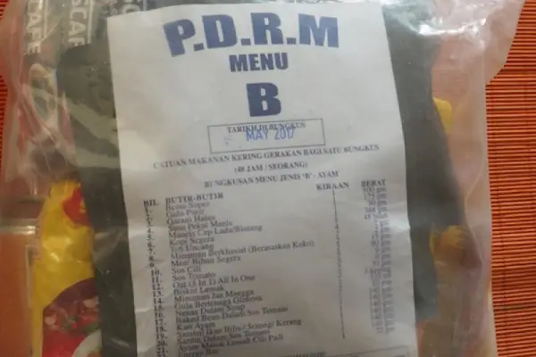 Racja policji malezyjskiej 48h menu B