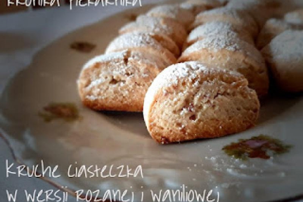 Ciasteczka kruche z płatkami róży