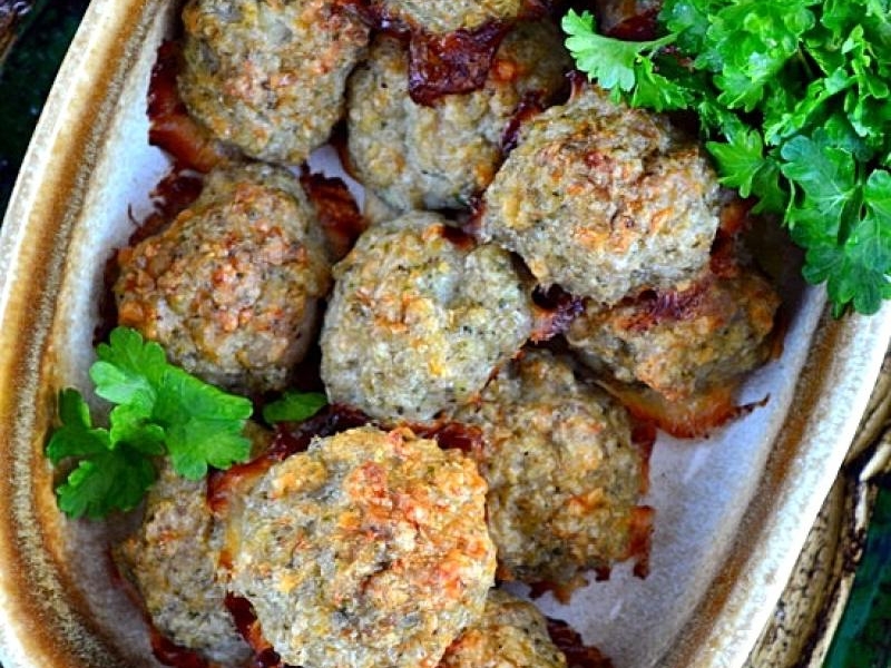 Pieczone klopsiki drobiowe