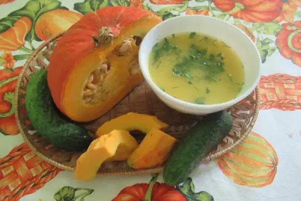 Zupa krem dyniowa ze świeżymi ogórkami - Fresh Cucumber And Pumpkin Soup Recipe - Vellutata di zucca e cetriolo