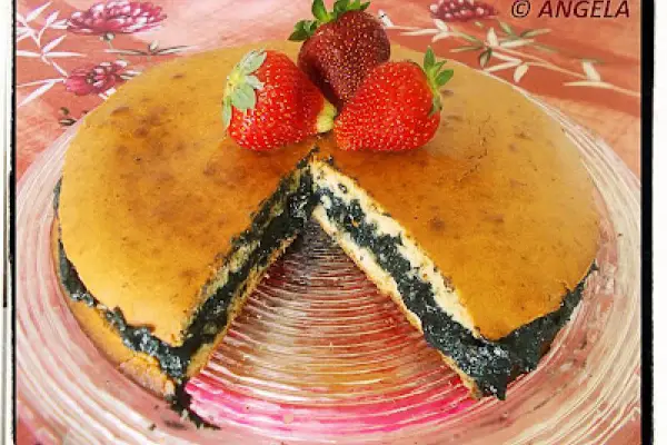 Ciasto z masą z czarnego sezamu - Black Sesame Cake - Torta al sesamo nero