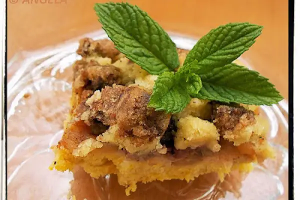 Jabłecznik z morwami i posypką - Mulberry Crumble Cake With Apples -  Torta ricotta, more di gelsi e crumble