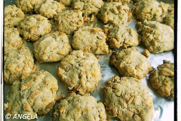 Kruche słone ciastka słonecznikowe - Snack Sunflower Seeds Cookies - Biscotti salati ai semi di girasole