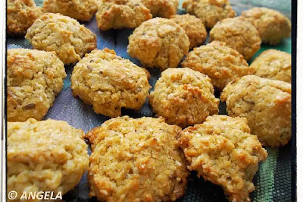 Ciasteczka wielozbożowe z sezamem - Multi Grain Sesame Cookies - Biscotti ai multicereali con sesamo