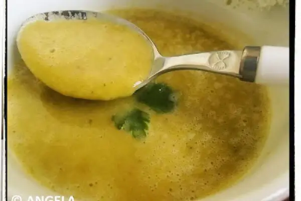 Krem z zielonego grochu, czyli zielona grochówka -  Split Peas Soup Recipe - Minestra di piselli spezzati cremosa