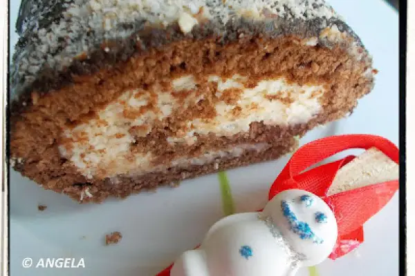 Rolada czekoladowa z masą serową - Chocolate Cake Roll Recipe - Tronchetto al cioccolato e robiola