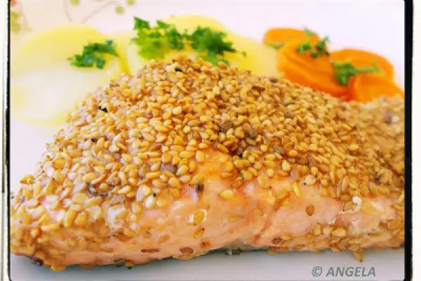 Łosoś w sezamie - Easy Sesame Salmon - Salmone al sesamo