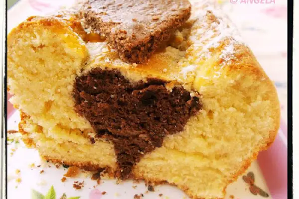Babka z serduszkiem - Inside Heart Cake Recipe - Cake con cuore di cioccolato