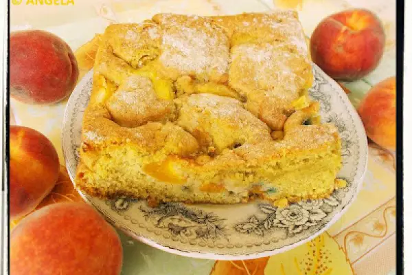 Puszyste ciasto brzoskwiniowe - Fluffy Peach Cake - Torta soffice alle pesche