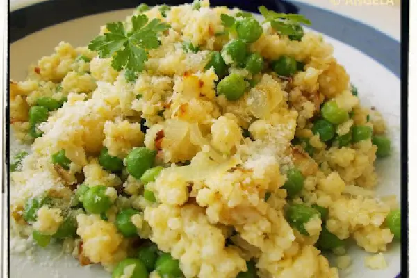 Kasza jaglana z zielonym groszkiem - Millet With Green Peas Recipe - Miglio con i piselli