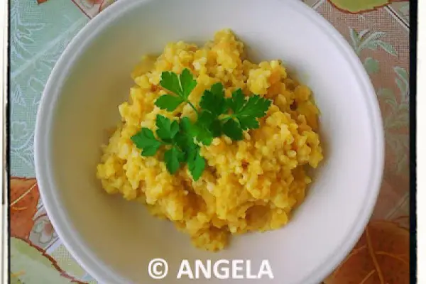 Kasza jaglana z grochem (po karczmisku) - Millet with Yellow Split Peas Recipe - Miglio con ceci