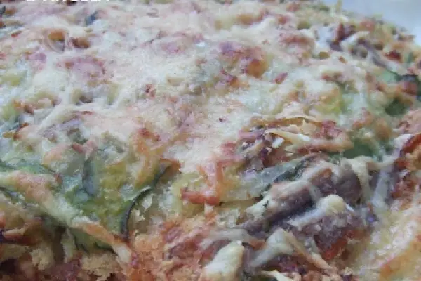 Zapiekanka serowa z sardelami i cukinią - Zucchini and anchovies gratin - Gratin di zucchine ed acciughe