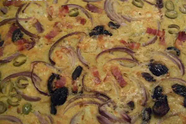 Farinata (włoski placek z ciecierzycy) - Farinata (Ligurian chickpea pancake/flat-bread) - Farinata/ Cecìna