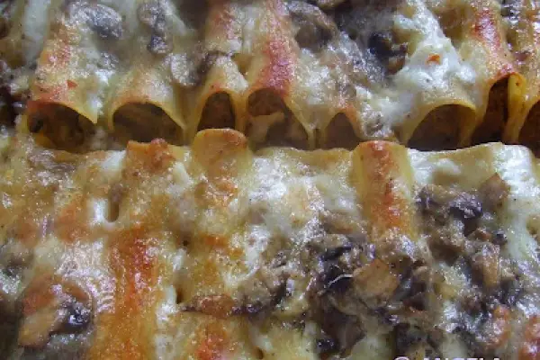 Cannelloni z mięsem w sosie pomidorowym (i pieczarkami)