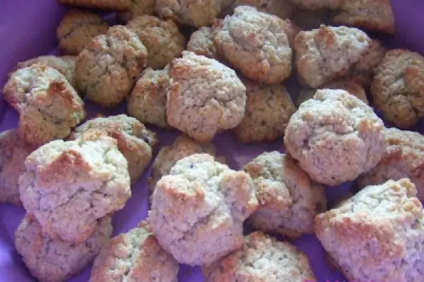 Ciasteczka ryżowe z kokosem i otrębami owsianymi - Oat bran, rice and coconut cookies - Dolcetti di farina di cocco, crema di riso e crusca