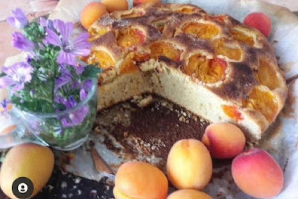 Ciasto orkiszowe z morelami - Apricot Spelt Cake - Torta di farro alle albicocche
