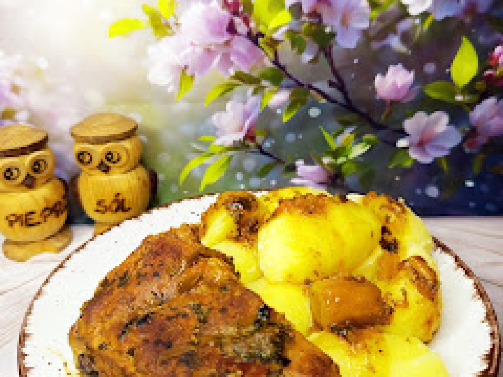 Żeberka wieprzowe w sosie własnym duszone w rosole