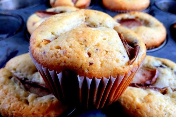 muffiny z czekoladą i gruszką