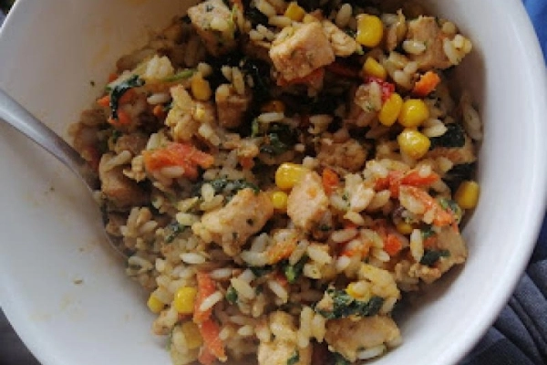 Gyros z ryżem i warzywami