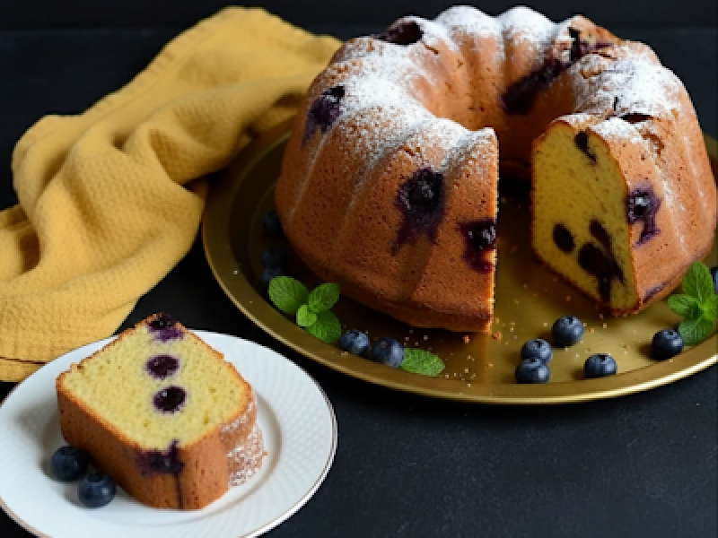 Delikatne ciasto borówkowe