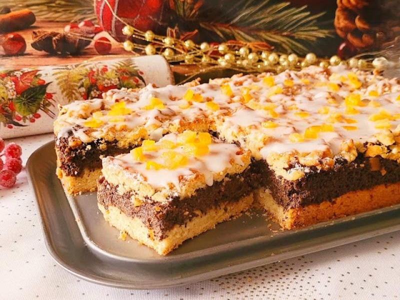 Świąteczny makowiec na kruchym spodzie