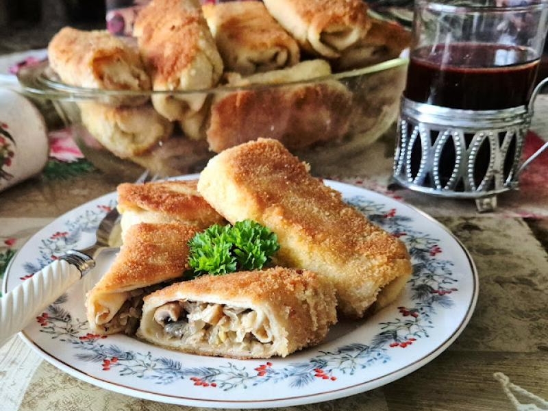 Krokiety z kapustą i pieczarkami