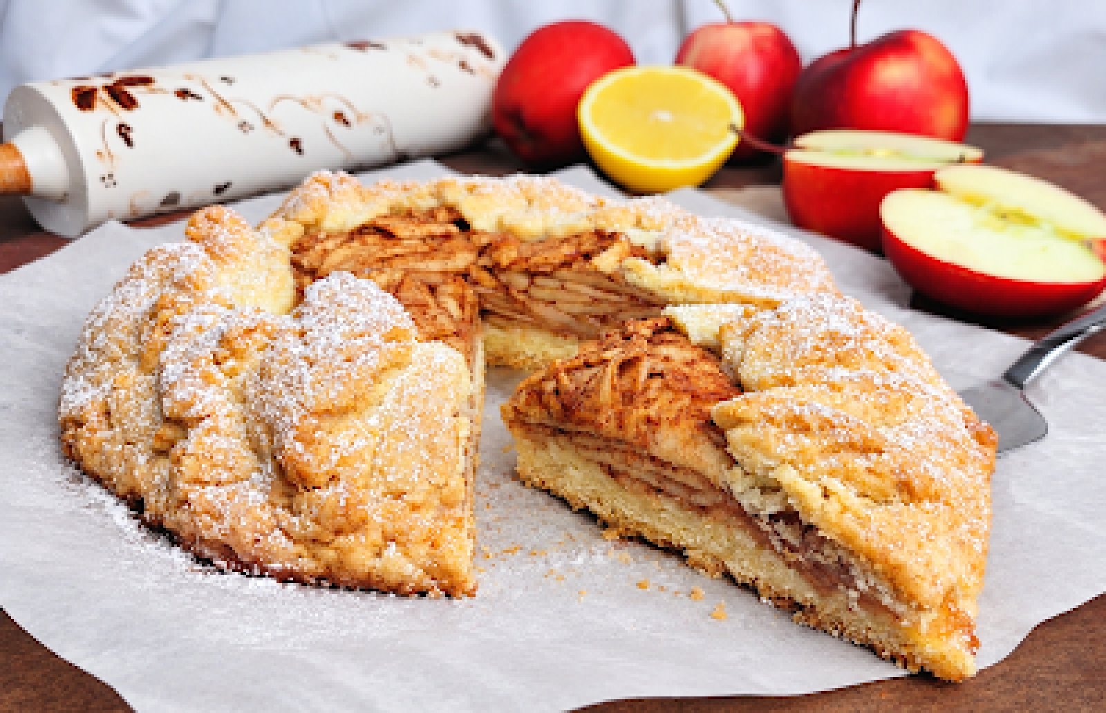Szarlotka otwarta z jabłkami-galette