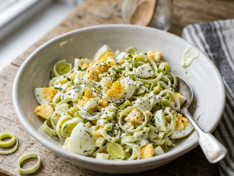 Sałatka z pora i jajek