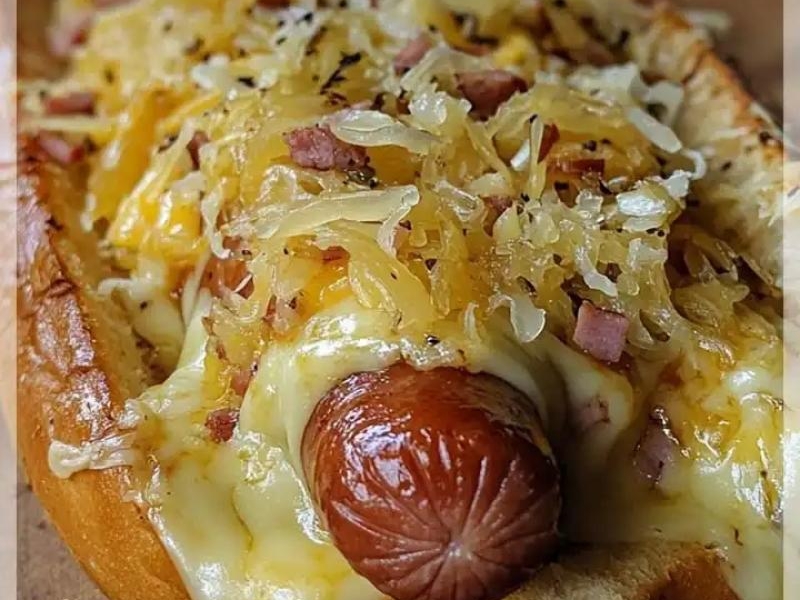 Zapiekane hot-dogi z kapustą kiszoną to pyszna przekąska