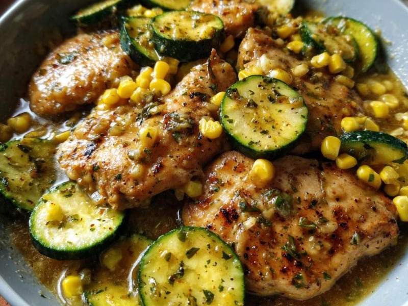 Savory Garlic Butter Chicken Zucchini Corn in 30 Minutes