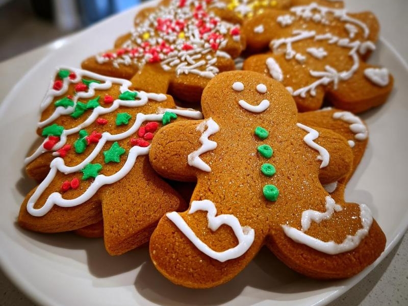 Gingerbread Cookies Decorated for a Heartwarming Holiday Treat