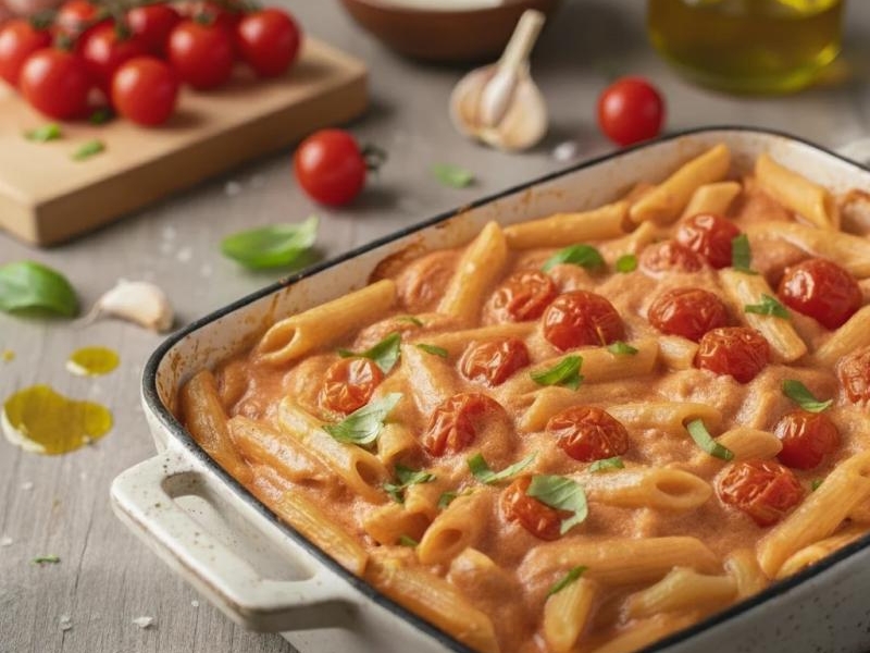 Makaron z Fetą z Piekarnika