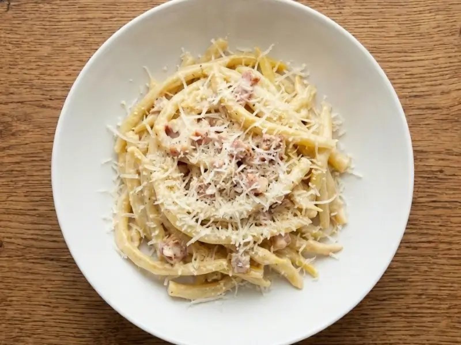 Fasolka szparagowa a la carbonara z boczkiem