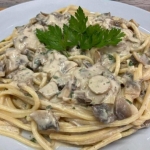 Spaghetti z pieczarkami...